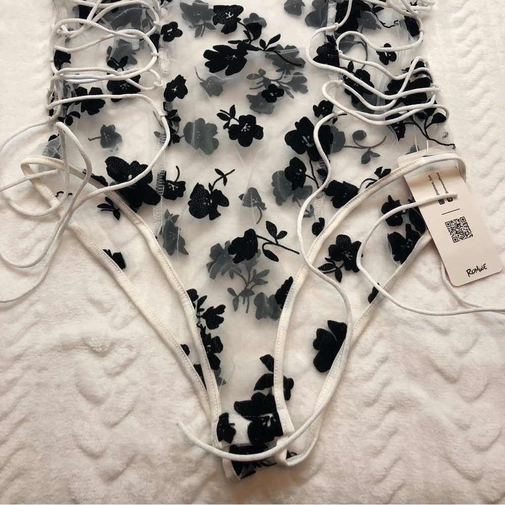 💗 *NEW* Romwe - Womans Mesh Bodysuit‎ - Picture 4 of 9